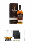 Glenfiddich 18 Jahre neue Ausstattung Single Malt Whisky 0,7 Liter + The Glencairn Glass Whisky Glas Stölzle 2 Stück + Schiefer Glasuntersetzer eckig ca. 9,5 cm Ø 2 Stück + Einweg-Pipette 1 Stück