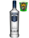 Smirnoff Vodka Blue Label 1,0 Liter + Jello Shot Waldmeister Wackelpudding mit Wodka 42 Gramm Becher