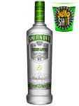 Smirnoff Vodka Green Apple 0,70 Liter + Jello Shot Waldmeister Wackelpudding mit Wodka 42 Gramm Becher