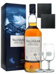 Talisker 10 Jahre Whisky 0,7 Liter + 2 Classic Malt Gläser + 2 Schieferuntersetzer Eckig 7cm