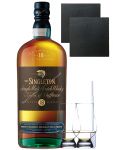 The Singleton of Dufftown 18 Jahre Single Malt Whisky 0,7 Liter + 2 Glencairn Gläser + 2 Schieferuntersetzer 9,5 cm + Einwegpipette