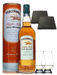 The Tyrconnell 10 Jahre Madeira Wood Finish 0,7 Liter + 2 Glencairn Gläser + 2 Schieferglasuntersetzer 9,5 cm