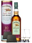 The Tyrconnell 10 Jahre Port Finish 0,7 Liter + 2 Glencairn Gläser + 2 Schiefer Glasuntersetzer 9,5 cm