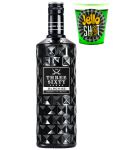 Three Sixty Black 42 Vodka 1,0 Liter + Jello Shot Waldmeister Wackelpudding mit Wodka 42 Gramm Becher